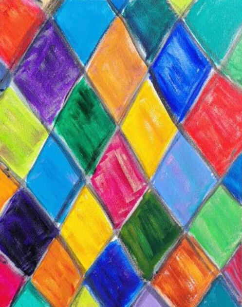 Vivid diamonds in primary and secondary colors